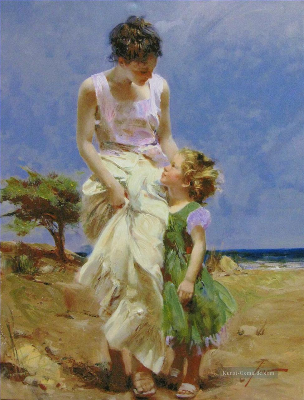 PD Mutter und Mädchen Frau Impressionist Ölgemälde